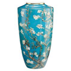 Vase V. van Gogh - Almond tree blue, 29,5 / 29,5 / 55 cm, Porcelain, Goebel