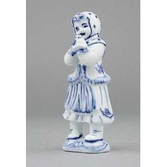 Girl with bird 10,8 cm, Original Blue Onion Pattern