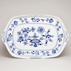 Platter with handles 38,0 x 24,5 cm, Original Blue Onion Pattern