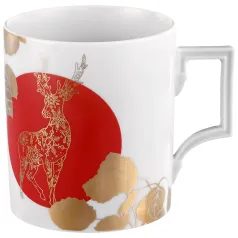 Mug shape Berlin 250 ml, Deer with golden leaves, Meissen porcelain