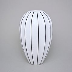 Vase Retro Z 26 cm, White + Black Line, Goldfinger Porcelain