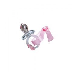 Small Dummy / Pacifier (pink) 32 x 20 mm, Crystal Gifts and Decoration PRECIOSA