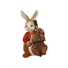 Rabbit figurine Happy Bassist 4.5 / 4 / 8cm, stoneware, Goebel