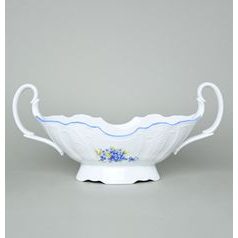 Fruit bowl with handles 36 cm, Thun 1794 Carlsbad porcelain, BERNADOTTE Forget-me-not-flower