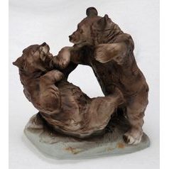 Bears 27 cm, Pastel, Porcelain Figures Duchcov