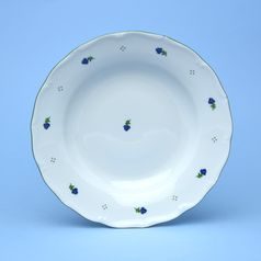 Talíř hluboký 24 cm, Verona modré kvítí + zelená, G. Benedikt 1882