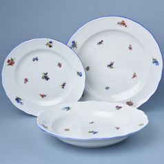 Plate set for 6 pers., Házenka blue line 24,24,19, Český porcelán a.s.