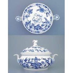 Soup / vegetable tureen 2,00 l, lid with hole for laddle, Original Blue Onion pattern