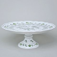 Talíř dortový na noze 31 cm, zelený cibulák, Český porcelán a.s.