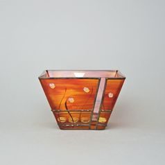 Studio Miracle: Bowl orange-red, 13,5 cm, Hand-decorated by Vlasta Voborníková