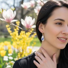 Earrings: Blue Hearts, Porcelain Jewels Studio Mallys