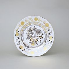 Talíř dezertní 19 cm, zlatý Cibulák, Český porcelán z Dubí