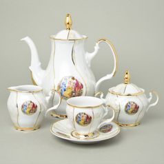 Tři Grácie: Kávová souprava pro 6 osob, Thun 1794, karlovarský porcelán, BERNADOTTE