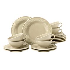 Beat sand-beige: Tea set 18 pcs., Seltmann porcelain