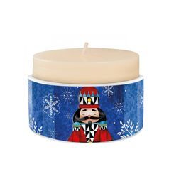 Christmas Candle King Christmas in porcelain bowl, Green Tea Aroma, 8 x 4 cm, Egan forma italia