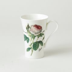 Redoute Rose: Hrnek 0,6 l latte, anglický kostní porcelán Roy Kirkham