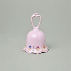 Zvonek 11,5 cm, Lenka 247, Růžový porcelán z Chodova