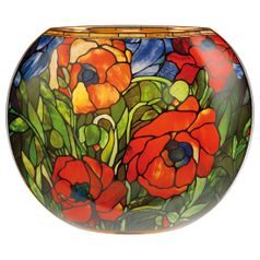 Table Lampe L.C.Tiffany - Oriental Poppy, 35 / 13 / 30 cm, Glass, Goebel