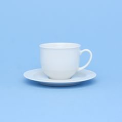 Cup 165 ml plus saucer 135 mm, Opal white, Thun 1794 Carlsbad porcelain