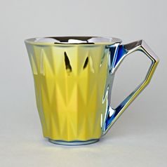 Hrnek Maxi Diamond Titanum, žlutá a platina, 550 ml, porcelán Goldfinger