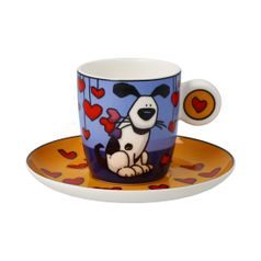 Espresso šálek a podšálek Love Dog 100 ml, jemný kostní porcelán, Ed Heck, Goebel