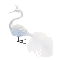 Christmas decoration swan, 10 cm, white porcelain decor, Czech decorations MIJA