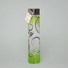 Studio Miracle: Green Vase - Round, 28 cm, Hand-decorated by Vlasta Voborníková