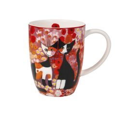 Cup Prato fiorito colorato 400ml, Fine Bone China, Cats Goebel R. Wachtmeister