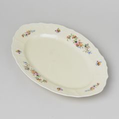 Mísa oválná 34 cm, Thun 1794, karlovarský porcelán, BERNADOTTE ivory + kytičky