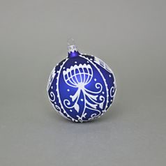 Cibuláková vánoční skleněná koule 8 cm MODRÁ