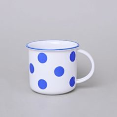 Hrnek Tina střední 240 ml, modré puntíky, Český porcelán a.s.