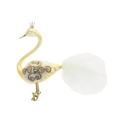 Christmas decoration swan, 10 cm, gold, Czech decorations MIJA