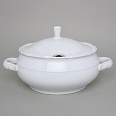 Soup tureen 2,5 l, Thun 1794 Carlsbad porcelain, Natalie white