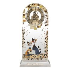 Clock table Buoni Amici 32 cm, glass, Cats Goebel R. Wachtmeister