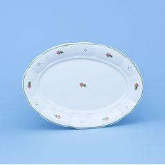 Dish side oval 26 cm, Benedikt red flowers + green, G. Benedikt 1882