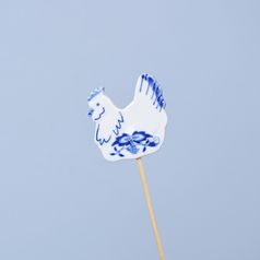 Easter decoration Hen on skewer , 5,6 x 5,1 cm, Original Blue Onion Pattern