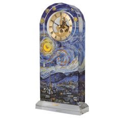 Stolní hodiny Hvězdná noc, 15 / 6 / 32 cm, sklo, V. van Gogh, Goebel
