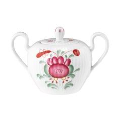 Sugar bowl 290 ml, Amina ostfriesenrose, Tettau porcelain