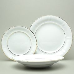 Plate set for 6 pers., Sonáta, golden lines, Leander Loučky