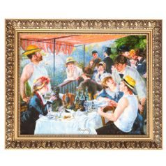 Obraz Snídaně veslařů, 60,5 / 5 / 50,5 cm, porcelán v dřevěném rámu, Auguste Renoir, Goebel
