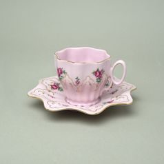 Cup140 ml + saucer 160 mm Klára, decor no 417, Rose China Chodov