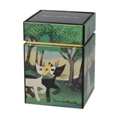 Tea tin R. Wachtmeister - Una passeggiata nel verde, 7,5 / 7,5 / 11 cm, Metal, Cats Goebel