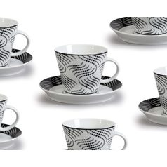 Cup 230 ml plus saucer 150 mm, Thun 1794 Carlsbad porcelain, TOM 30404 black