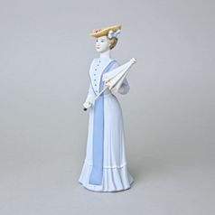 Dáma s paraplíčkem 10 x 8,1 x 23,2 cm, Pastel, Porcelánové figurky Duchcov