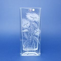 Crystal Hand Cut Vase Brick 2 - Thistle decor, 303 mm, Crystal Bohemia Poděbrady