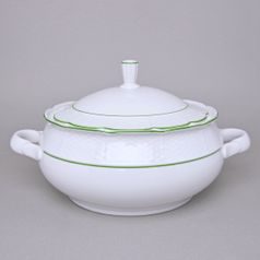 7047703: Soup tureen 2,7 l, Thun 1794, karlovarský porcelán, NATÁLIE light green lines
