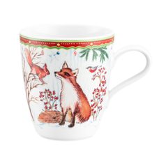 Mug 0,4 l, Wild animals in winter forest, Seltmann porcelain