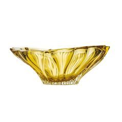 Crystal Bowl Plantica, Amber color, 33 cm, Aurum Crystal