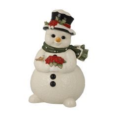 Snowman figurine In the Winter Garden 13.5 / 13.5 / 22cm, stoneware, Goebel