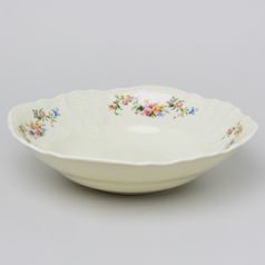 Bowl deep 25 cm, Thun 1794 Carlsbad porcelain, BERNADOTTE ivory + flowers